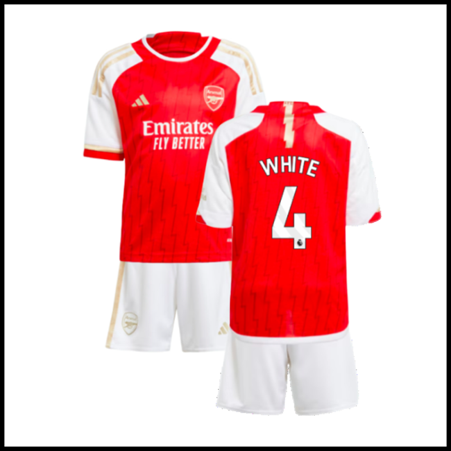 Nogometni Dres Arsenal Dječji WHITE #4 Domaći Komplet 2023-2024