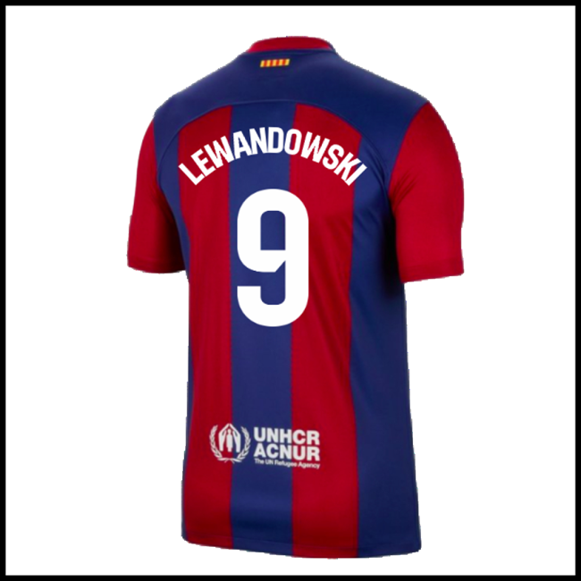 Nogometni Dres FC Barcelona LEWANDOWSKI #9 Domaći Komplet 2023-2024