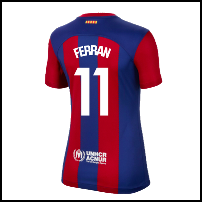 Nogometni Dres FC Barcelona Ženska FERRAN #11 Domaći Komplet 2023-2024