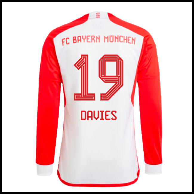 Nogometni Dres FC Bayern München DAVIES #19 Dugim Rukavima Domaći Komplet 2023-2024
