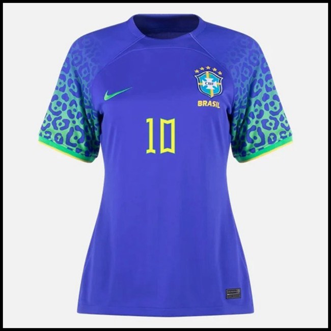 Brazil NEYMAR #10 Odjeća,top Nogometni Dres Brazil Ženska NEYMAR #10 Gostujući Komplet Svjetsko Prvenstvo 2022 oprema