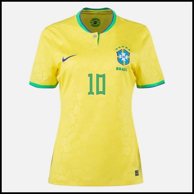 Brazil NEYMAR #10 Odjeća,jeftini Nogometni Dres Brazil Ženska NEYMAR #10 Domaći Komplet Svjetsko Prvenstvo 2022 oprema