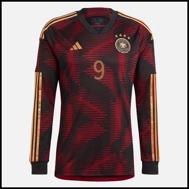 Njemačka WERNER #9 Odjeća,original Nogometni Dres Njemačka WERNER #9 Dugim Rukavima Gostujući Komplet Svjetsko Prvenstvo 2022 trgovina