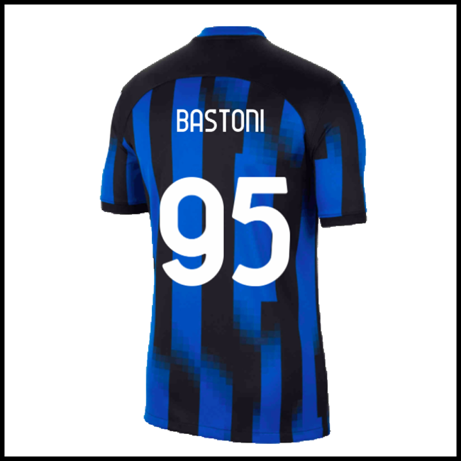 Nogometni Dres Inter Milan BASTONI #95 Domaći Komplet 2023-2024