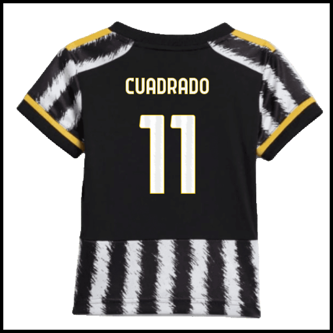 Nogometni Dres Juventus Dječji CUADRADO #11 Domaći Komplet 2023-2024