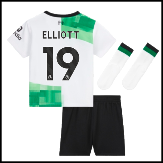 Nogometni Dres Liverpool Dječji ELLIOTT #19 Gostujući Komplet 2023-2024