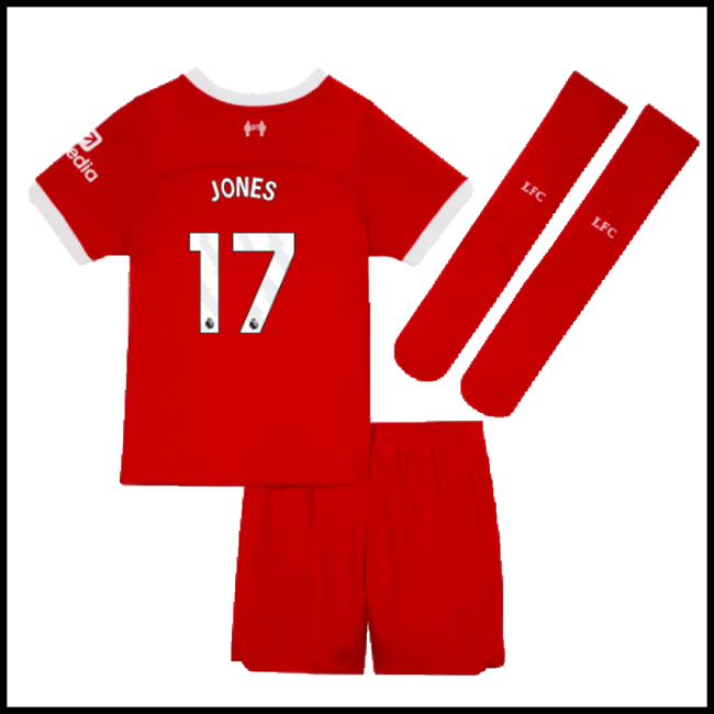 Nogometni Dres Liverpool Dječji JONES #17 Domaći Komplet 2023-2024