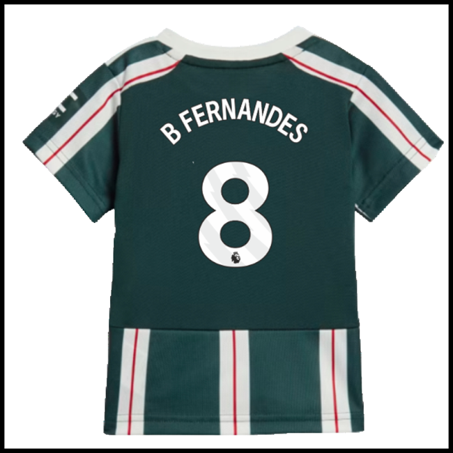 Nogometni Dres Manchester United Dječji B FERNANDES #8 Gostujući Komplet 2023-2024
