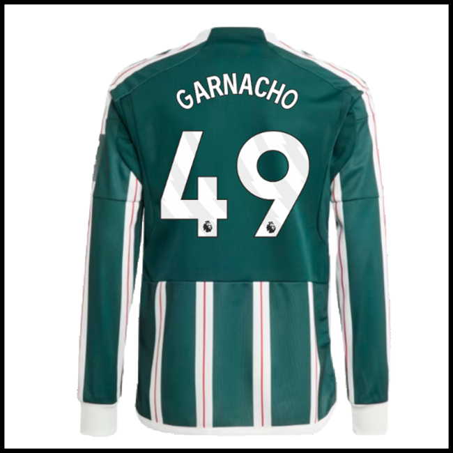 Nogometni Dres Manchester United GARNACHO #49 Dugim Rukavima Gostujući Komplet 2023-2024