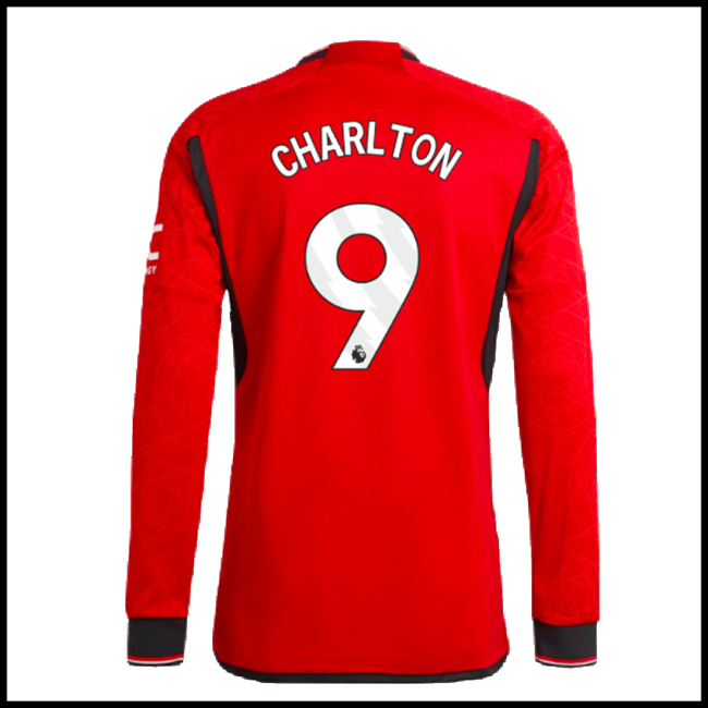 Nogometni Dres Manchester United CHARLTON #9 Dugim Rukavima Domaći Komplet 2023-2024