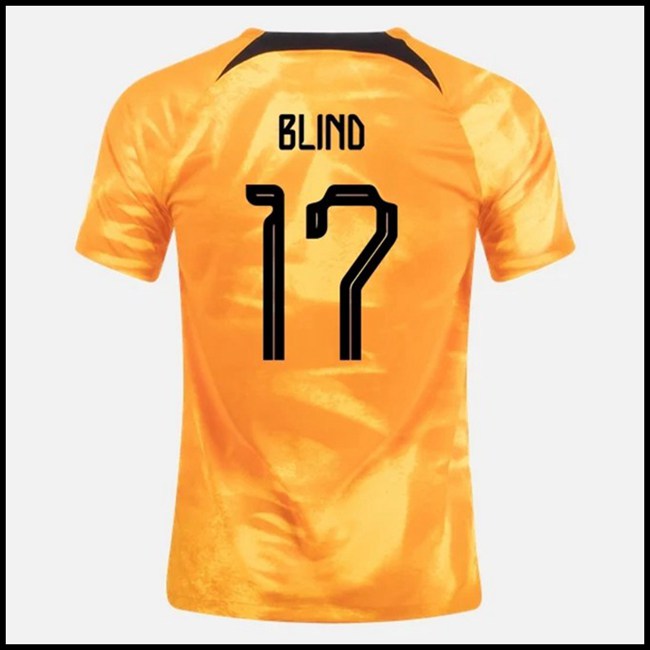 Nogometni Dres Nizozemska BLIND #17 Domaći Komplet Svjetsko Prvenstvo 2022