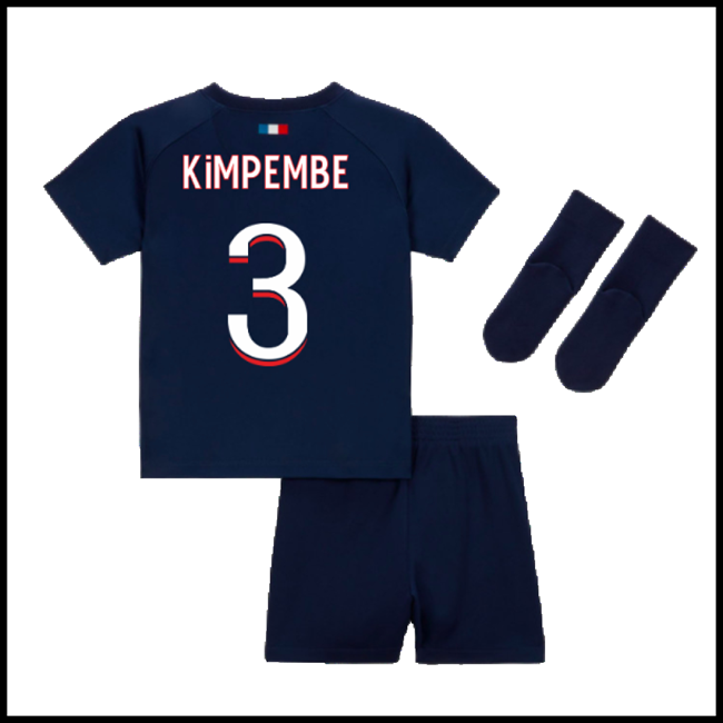 Nogometni Dres Paris Saint Germain PSG Dječji KIMPEMBE #3 Domaći Komplet 2023-2024