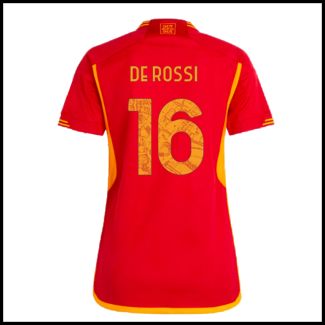Nogometni Dres AS Roma Ženska DE ROSSI #16 Domaći Komplet 2023-2024